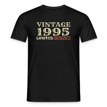 1995 Vintage :29e Anniversaire Cadeau Rétro Unique - T-shirt homme - noir - Devant - AI Model Male 178 light (178cm)