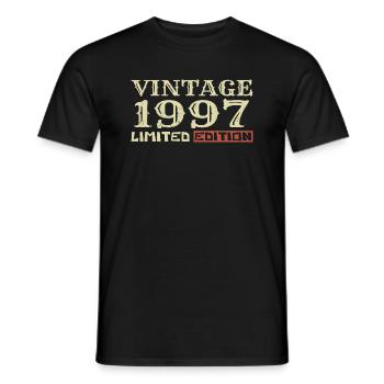 1997 Vintage :27e Anniversaire Cadeau Rétro Unique - T-shirt homme - noir - Devant - AI Model Male 178 light (178cm)