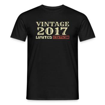 2017 Vintage: 7th Anniversary Unique Retro Gift - Men's T-Shirt - black - Front - AI Model Male 178 light (178cm)