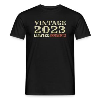 2023 Vintage :1e Anniversaire Cadeau Rétro Unique - T-shirt homme - noir - Devant - AI Model Male 178 light (178cm)