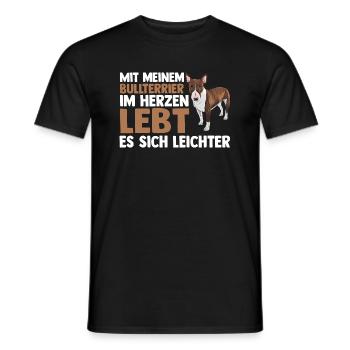 Chien Bull Terrier - T-shirt homme - noir - Devant - AI Model Male 178 light (178cm)