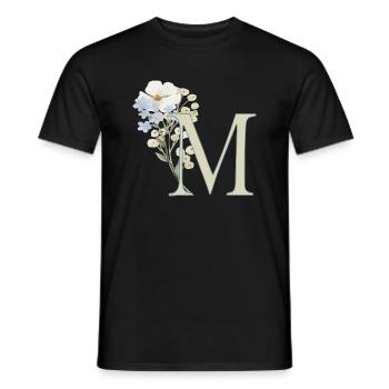 M avec des fleurs - T-shirt homme - noir - Devant - AI Model Male 178 light (178cm)