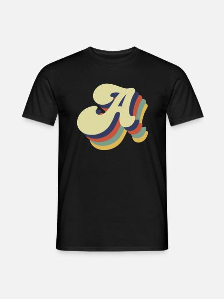Retro-Brief - Männer T-Shirt - Schwarz