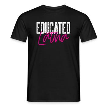 Educated Latina - Men's T-Shirt - black - Front - AI Model Male 178 light (178cm)