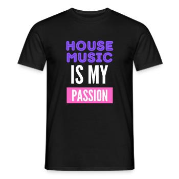 House-Musik ist meine Leidenschaft - Männer T-Shirt - Schwarz - Vorne - AI Model Male 178 light (178cm)