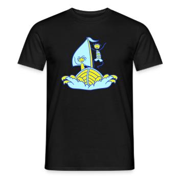 2 enfants Plaisir de la voile Deux frères et sœurs Amis Équipe - T-shirt homme - noir - Devant - AI Model Male 178 light (178cm)