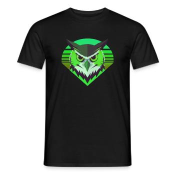 Grüne Eule - Männer T-Shirt - Schwarz - Vorne - AI Model Male 178 light (178cm)