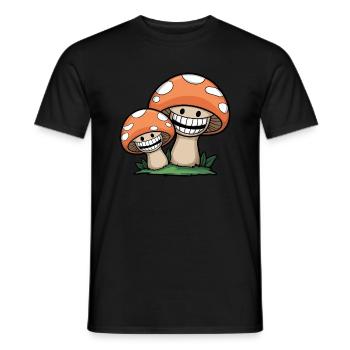 Champignons joyeux - T-shirt homme - noir - Devant - AI Model Male 178 light (178cm)
