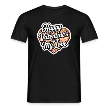 Joyeuse Saint Valentin mon amour cadeau pour elle - T-shirt homme - noir - Devant - AI Model Male 178 light (178cm)
