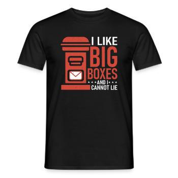 I Like Big Boxes And I Cannot Lie Mail Postal Work - Men's T-Shirt - black - Front - AI Model Male 178 light (178cm)