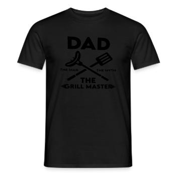 Papa, der Mann, der Mythos, der Grillmeister - Männer T-Shirt - Schwarz - Vorne - AI Model Male 178 light (178cm)