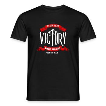 Revendiquez votre victoire. Josué 6:15 - T-shirt homme - noir - Devant - AI Model Male 178 light (178cm)