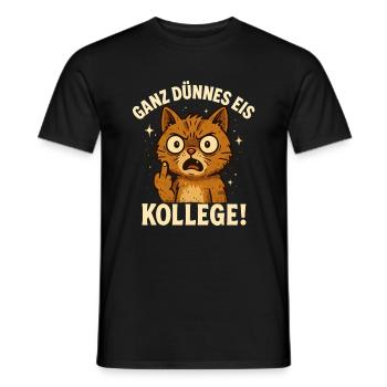 Doigt d’honneur chat lundi collègue de bureau - T-shirt homme - noir - Devant - AI Model Male 178 light (178cm)