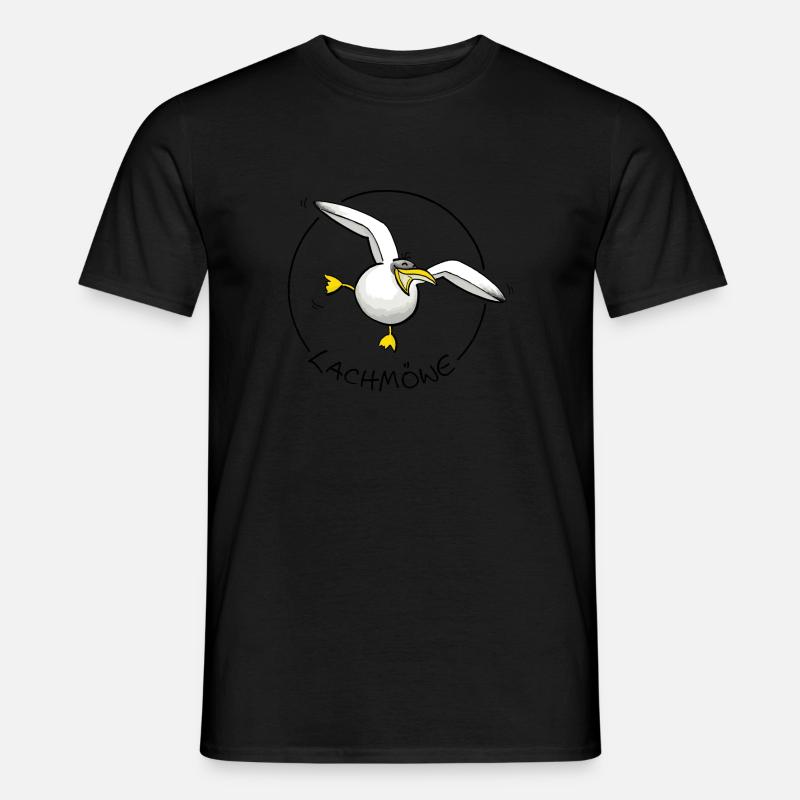 Lachmöwe - Männer T-Shirt - Schwarz