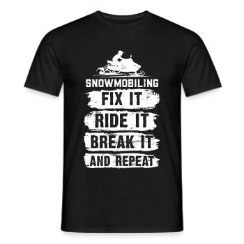 Motoneige, réparer, rouler, casser et répéter - T-shirt homme - noir - Devant - AI Model Male 178 light (178cm)
