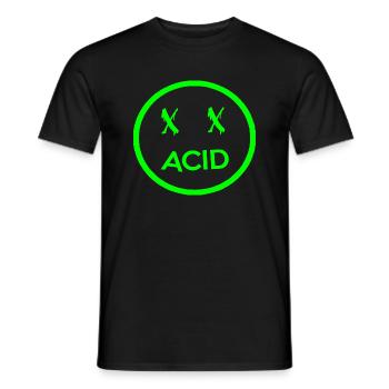 acid face - Men's T-Shirt - black - Front - AI Model Male 178 light (178cm)