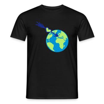 terre europe planète monde amour nature écologique kl - T-shirt homme - noir - Devant - AI Model Male 178 light (178cm)