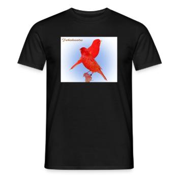 Red canaries - Men's T-Shirt - black - Front - AI Model Male 178 light (178cm)