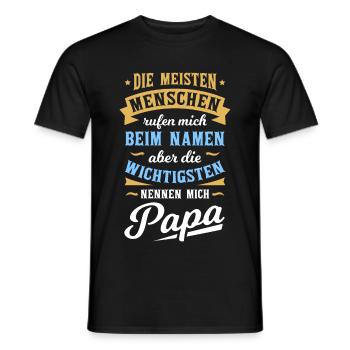Die wichtigsten Menschen nennen mich Papa - Männer T-Shirt - Schwarz - Vorne - AI Model Male 178 light (178cm)