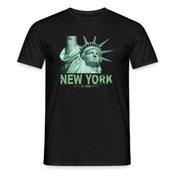 new york City of new york - T-shirt homme - noir - Devant - AI Model Male 178 light (178cm)