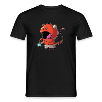 Coffee Devil - Kaffee Teufelchen - Men's T-Shirt - black - Front - AI Model Male 178 light (178cm)