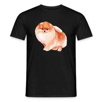 Pomeranian - Männer T-Shirt - Schwarz - Vorne - AI Model Male 178 light (178cm)