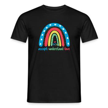 Autism Accept Understand Love - Men's T-Shirt - black - Front - AI Model Male 178 light (178cm)