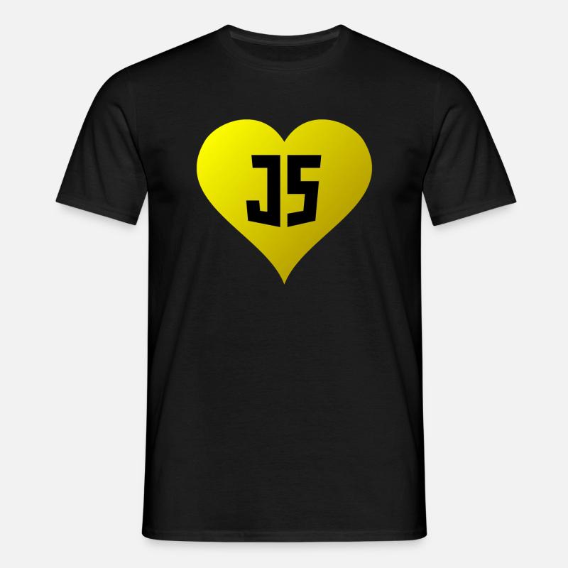 JavaScript-Herz - Männer T-Shirt - Schwarz