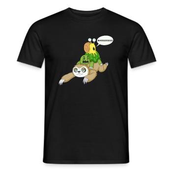 sloth snail and turtle - Men's T-Shirt - black - Front - AI Model Male 178 light (178cm)
