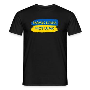 Make Love Not War Urkaine Peace Stand with Ukraine - Männer T-Shirt - Schwarz - Vorne - AI Model Male 178 light (178cm)
