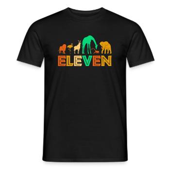 11. Geburtstag Dschungel Tiere Afrika 11 Jahre - Männer T-Shirt - Schwarz - Vorne - AI Model Male 178 light (178cm)