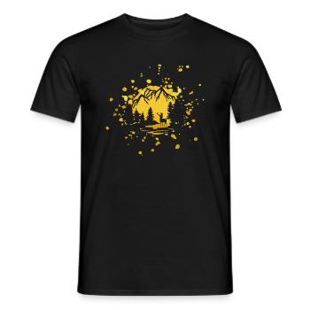 Golden sunset in the mountain. - Men's T-Shirt - black - Front - AI Model Male 178 light (178cm)