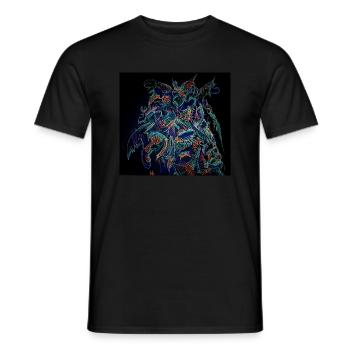 Visage coloré dessin - T-shirt homme - noir - Devant - AI Model Male 178 light (178cm)