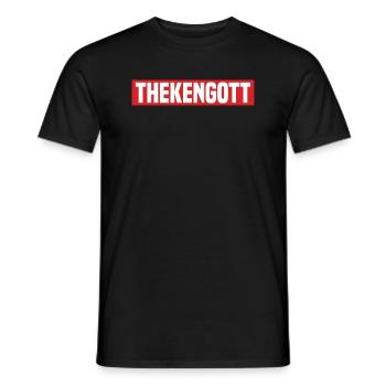 Thekengott Lustiger Kreisliga Fußball Spruch - Männer T-Shirt - Schwarz - Vorne - AI Model Male 178 light (178cm)