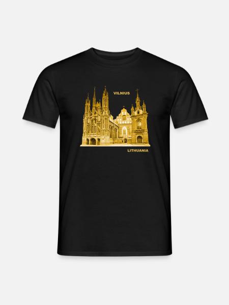 Litauen Hauptstadt Vilnius Kathedrale Baltikum - Männer T-Shirt - Schwarz