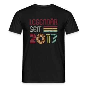 Legendär Seit 2017 Jahr Retro 17er Jahrgang - Männer T-Shirt - Schwarz - Vorne - AI Model Male 178 light (178cm)