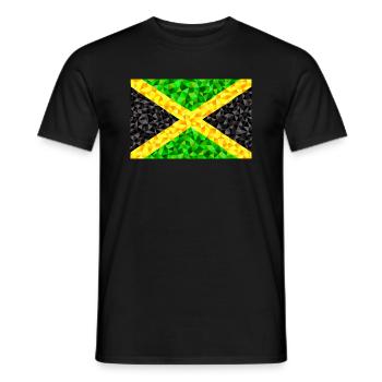 Jamaica Flagge im low poly Diamant Stil - Männer T-Shirt - Schwarz - Vorne - AI Model Male 178 light (178cm)