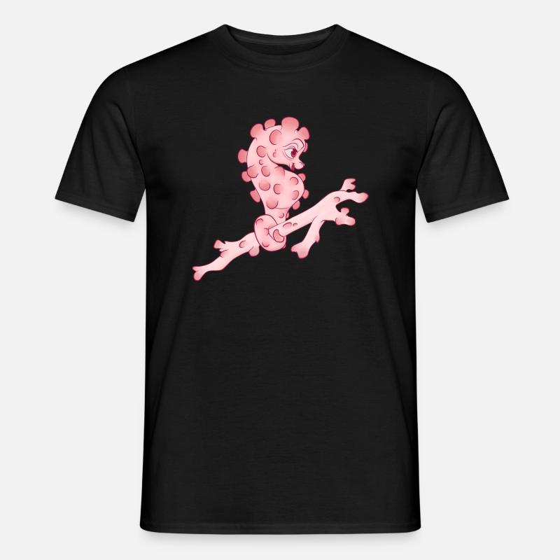 Seepferdchen - Männer T-Shirt - Schwarz