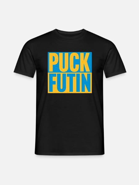 puck futin logo design - Men's T-Shirt - black