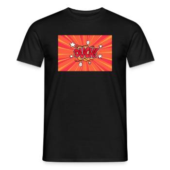 Ouch! Comic Style Bubble Graffiti Lettering - Men's T-Shirt - black - Front - AI Model Male 178 light (178cm)