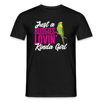 Budgerigar Parakeet Bird Pet Gift - Men's T-Shirt - black - Front - AI Model Male 178 light (178cm)
