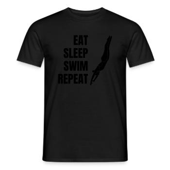 Swimmer Swimming Club Swimming Mrs. Schwimmer - Men's T-Shirt - black - Front - AI Model Male 178 light (178cm)