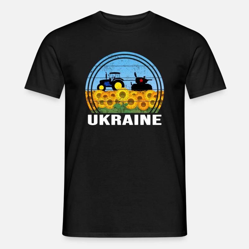 UKRAINE-TRAKTOR ukrainischer FRONT-SUPPORT - Männer T-Shirt - Schwarz