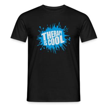 therapy is cool Zitat - Männer T-Shirt - Schwarz - Vorne - AI Model Male 178 light (178cm)