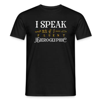 I speak fluent hieroglyphic Design - Men's T-Shirt - black - Front - AI Model Male 178 light (178cm)