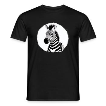 Fun Zebra Cartoon Funny Nature Animal Safari 7 - Men's T-Shirt - black - Front - AI Model Male 178 light (178cm)