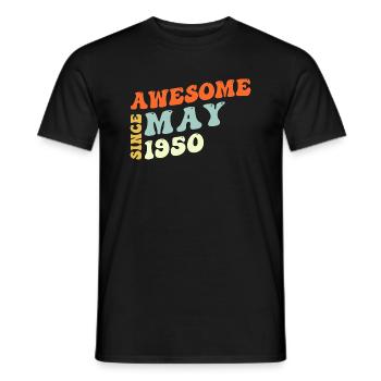 Groovy 73 Jahre alt Awesome seit Mai 1950 73. - Männer T-Shirt - Schwarz - Vorne - AI Model Male 178 light (178cm)