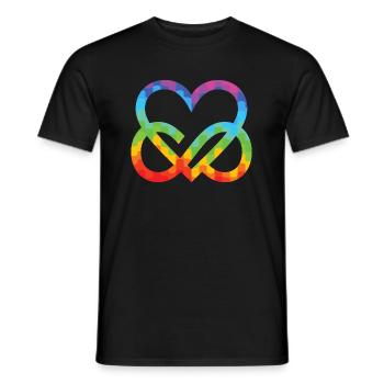 Polyamour Infinity Heart - Poly Love Heart - T-shirt homme - noir - Devant - AI Model Male 178 light (178cm)