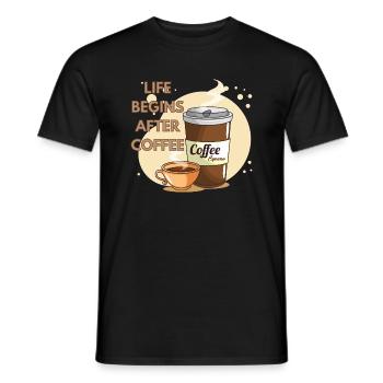Life Begins After Coffee - Männer T-Shirt - Schwarz - Vorne - AI Model Male 178 light (178cm)