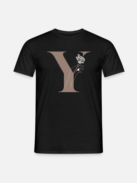 Letter Y Butterfly Magic - Men's T-Shirt - black